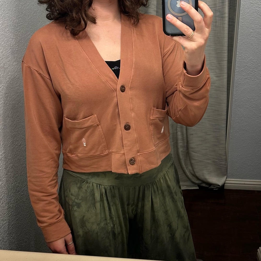 Large Purusha People cropped cardigan